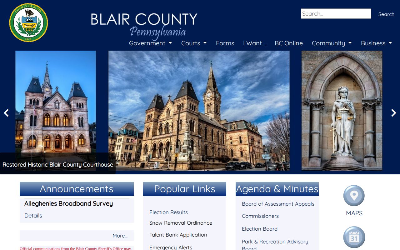 Blair County Prison Board booking-record field report