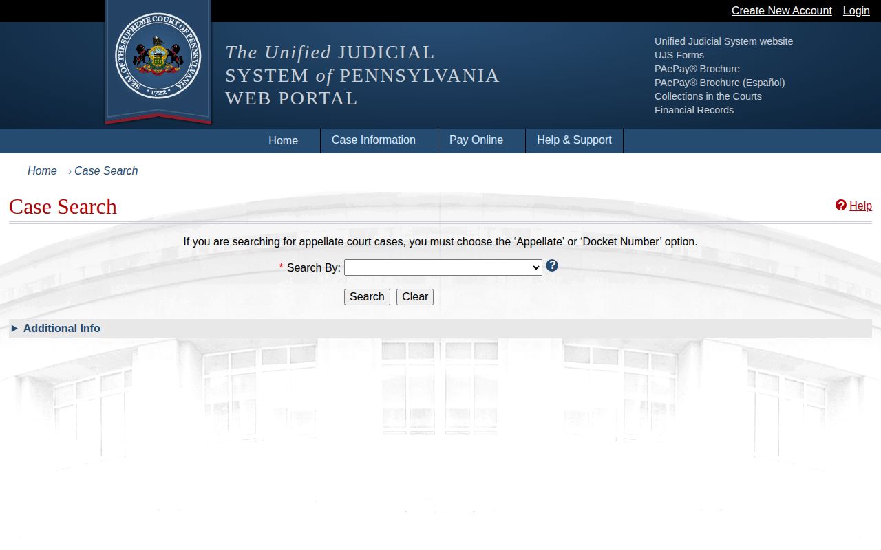 Blair County warrant and court-record search through Pennsylvania UJS